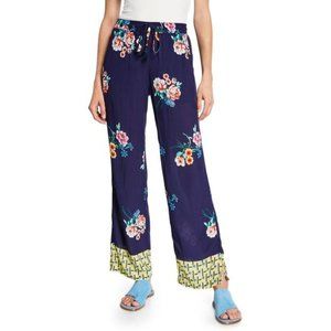 Johnny Was Pants - Blue Zaline Challis Print NWT